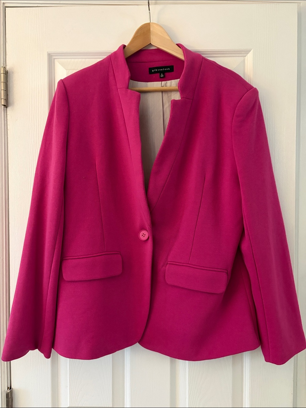 gibsonlook Women's Fuchsia Single-Button Blazer xl